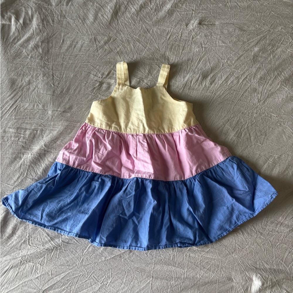 Zara Cream and Pink Tiered Dress